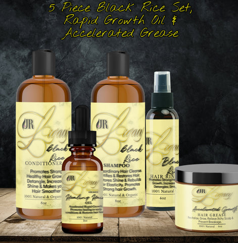Ultra Bundle w/ Black Rice Water Hair Collection and Rapid Growth Oil